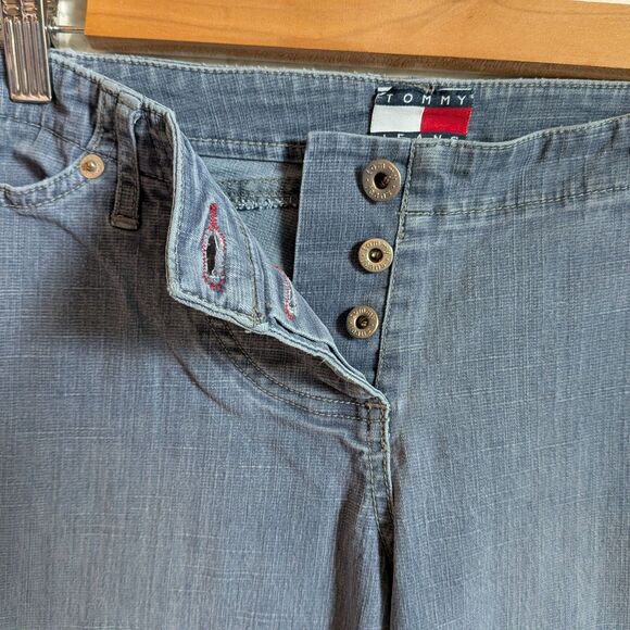 Vintage Y2K Tommy Hilfiger Jeans Low Rise Flare Button Fly Preppy Size 7 - Picture 8 of 13
